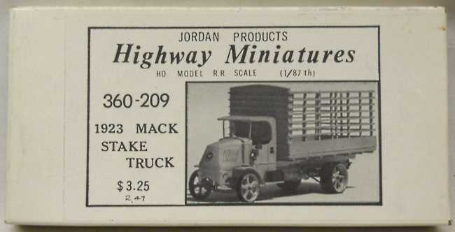 Jordan Products 1/87 Mack Stake Truck HO Scale, C-209 plastic model kit